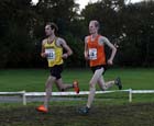 Alex O'Gorman (Stockport) 2nd and Dan Garbutt (Durham City) 3rd on the first leg of the National Cross Country Relays, Berry Hill Park, Mansfield. Photo: David T. Hewitson/Sports for All Pics